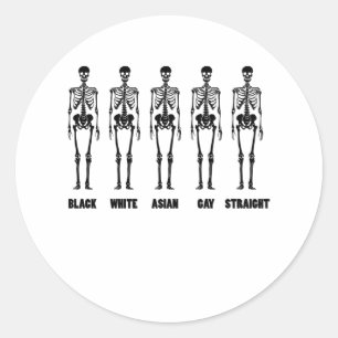 Black White Asian Gay Straight LGBT Pride Month Ronde Sticker