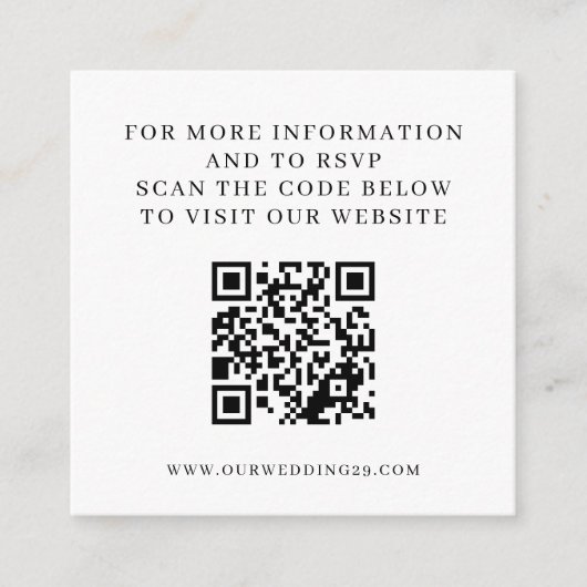 Black & White Aspen Tree Wedding QR Informatiekaartje (Voorkant)