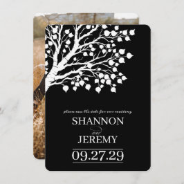 Black & White Aspen Tree Wedding Save The Date