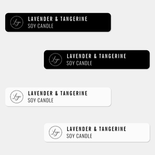 Black White Assorted Candle Tamper-proof Logo Labels (Groep)