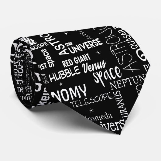 Black White Astronomy Science Stropdas (Opgerold)