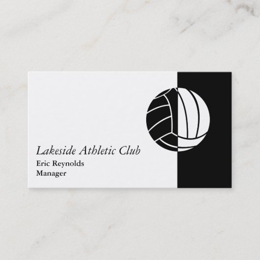 Black White Athletic Ball Logo Visitekaartje (Voorkant)