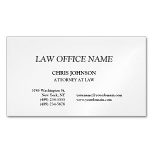 Black & White Attorney op Law Visitekaartje Magnetisch Visitekaartje