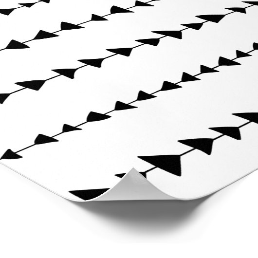 Black White Aztec Arrows Pattern Poster (Hoek)