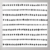 Black White Aztec Arrows Pattern Poster (Voorkant)