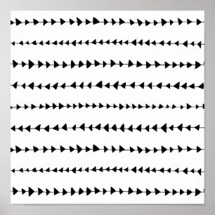 Black White Aztec Arrows Pattern Poster