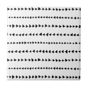 Black White Aztec Arrows Pattern Tegeltje