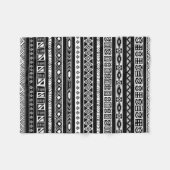 Black White Aztec Tribal Geometric Pattern Fleece Deken (Voorkant (Horizontaal))