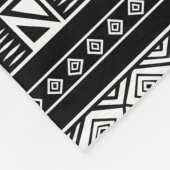Black White Aztec Tribal Geometric Pattern Fleece Deken (Hoek)