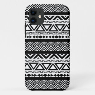 Black White Aztec Tribal Pattern 4 iPhone Case