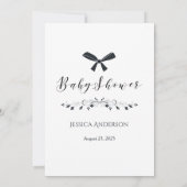 Black White Baby Bow over onder Baby shower game Kaart (Achterkant)