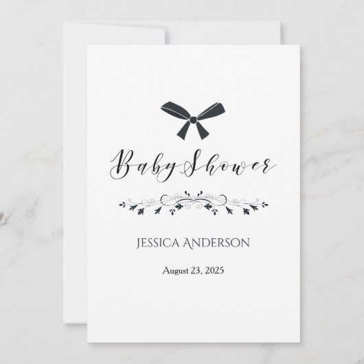 Black White Baby Bow raadt het prijsschoeisel spel Kaart (Achterkant)