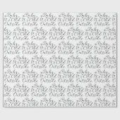 Black & White Baby It's Cold Outside Typography Cadeaupapier (Vlak)