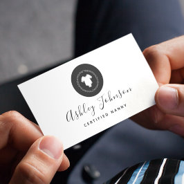 Black & White Baby Jumpsuit Logo Babysitter Nanny Visitekaartje