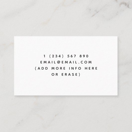 Black & White Baby Jumpsuit Logo Babysitter Nanny Visitekaartje (Achterkant)