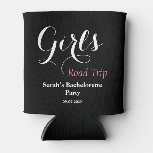 Black White Bachelorette Weekend Favor Blikjeskoeler (Voorkant)