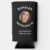 Black White Bacherolette Party Favor Bride Foto Seltzer Blikjeskoeler (Voorkant)