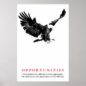 Black White Bald Eagle Motivatie mogelijkheden Poster (Voorkant)