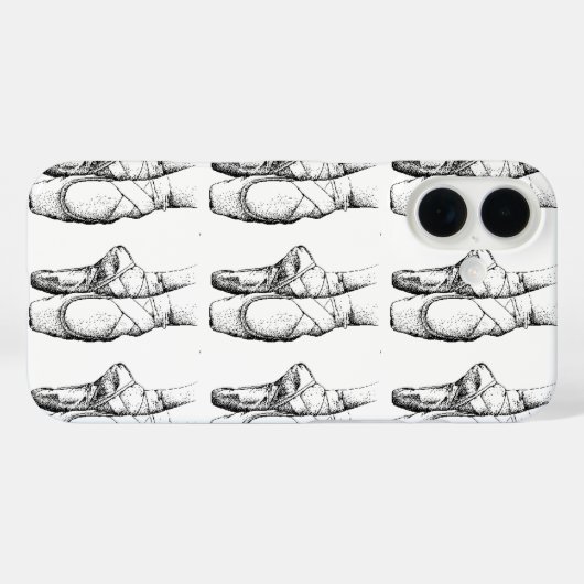 Black & White Ballet Slipper Case-Mate iPhone Case (Achterkant (horizontaal))