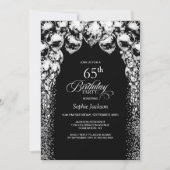 Black White Balloons 65ste verjaardag Kaart (Voorkant)