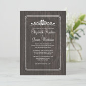 Black White Barn Wood Wedding Invitations Kaart (Staand voorkant)