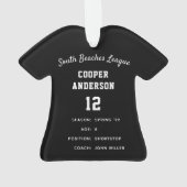 Black & White Baseball Jersey Player Stats Ornament (achterkant)