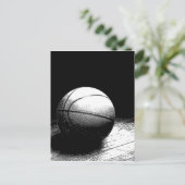 Black White Basketball Art Briefkaart (Staand voorkant)
