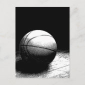 Black White Basketball Art Briefkaart (Voorkant)