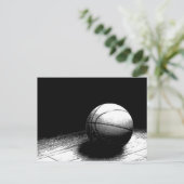 Black White Basketball Art Briefkaart (Staand voorkant)