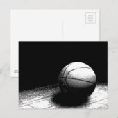 Black White Basketball Art Briefkaart (Voorkant / Achterkant)
