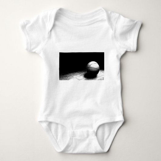 Black White Basketball Art Romper (Voorkant)