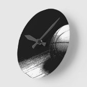 Black White Basketball Art Ronde Klok (Hoek)