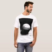 Black White Basketball Art T-shirt (Voorkant volledig)