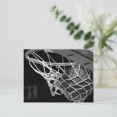 Black & White Basketball Briefkaart (Staand voorkant)