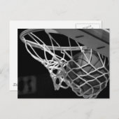 Black & White Basketball Briefkaart (Voorkant / Achterkant)