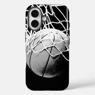 Black White Basketball iPhone 16 Hoesje