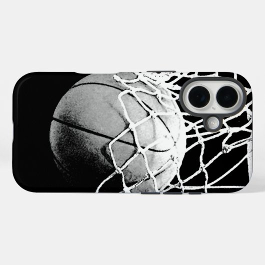 Black White Basketball Case-Mate iPhone Case (Achterkant (horizontaal))