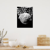 Black White Basketball Print Poster (Keuken)
