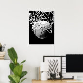 Black White Basketball Print Poster (Thuiskantoor)