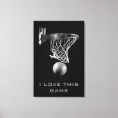 Black White Basketball Wrapped Canvas (Voorkant)