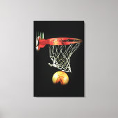 Black White Basketball Wrapped Canvas (Voorkant)