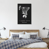 Black White Basketball Wrapped Canvas Afdruk (Insitu (Slaapkamer))