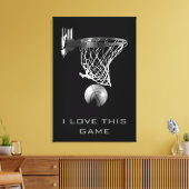 Black White Basketball Wrapped Canvas Afdruk (Insitu (Woonkamer))