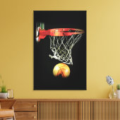 Black White Basketball Wrapped Canvas Afdruk (Insitu (Woonkamer))