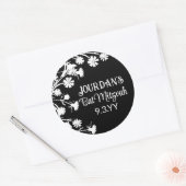 Black White Bat Mitzvah Party Favor Ronde Sticker (Envelop)