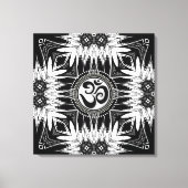 Black White Batik Om Sign Mandala New age Canvas (Voorkant)