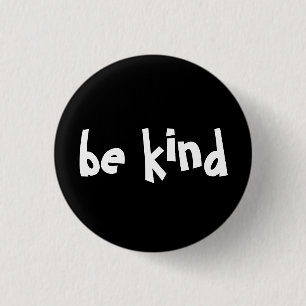 Black White Be-achtige typografie Ronde Button 3,2 Cm