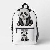 Black & White Beauty Classic Panda Art Bedrukte Rugzak (Voorkant)