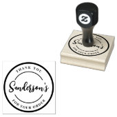 Black White Bedankt voor uw bestelling Rubberstempel (Gestempeld)