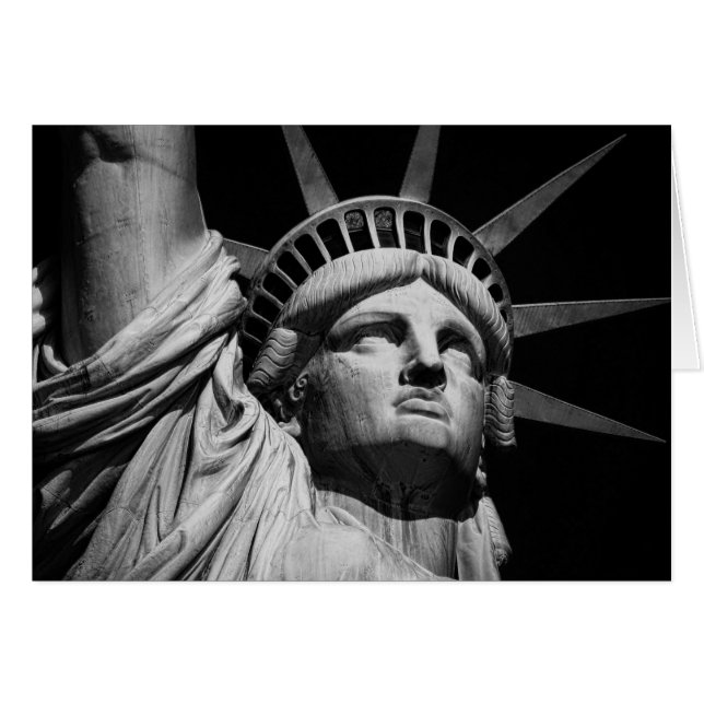 Black White beeld van Liberty New York (Voorkant Horizontaal)